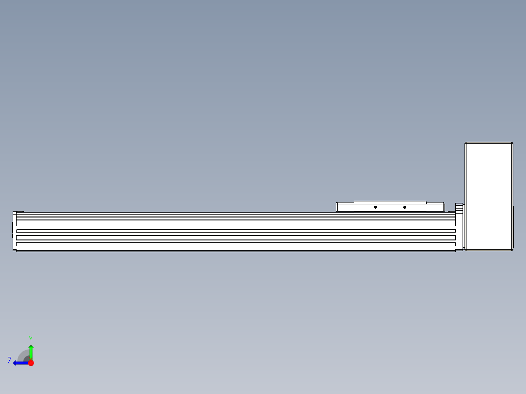 同步带全封闭直线模组TPA-HCB-110D-90-L400-LU-Y-P40-N3右视图
