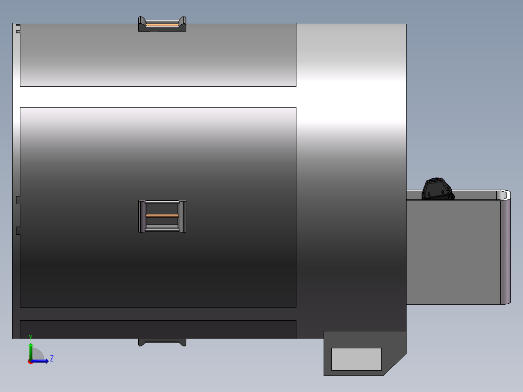 智能分类垃圾桶sw18可编辑左视图