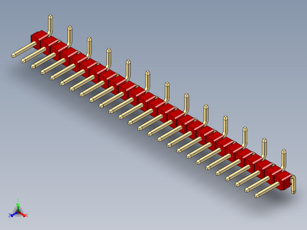 彩色公排针 100mil 2.54mm 系列-DS1022_red_26p_100mil_Type_SMT_R1_rev1.0