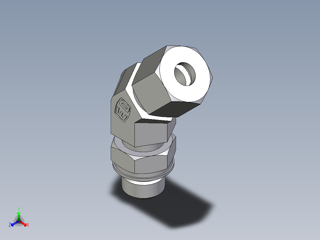 卡套式工业通用硬管接头EO_Adjustable_locknut_45_deg_elbow_VEE08ZSMORCF