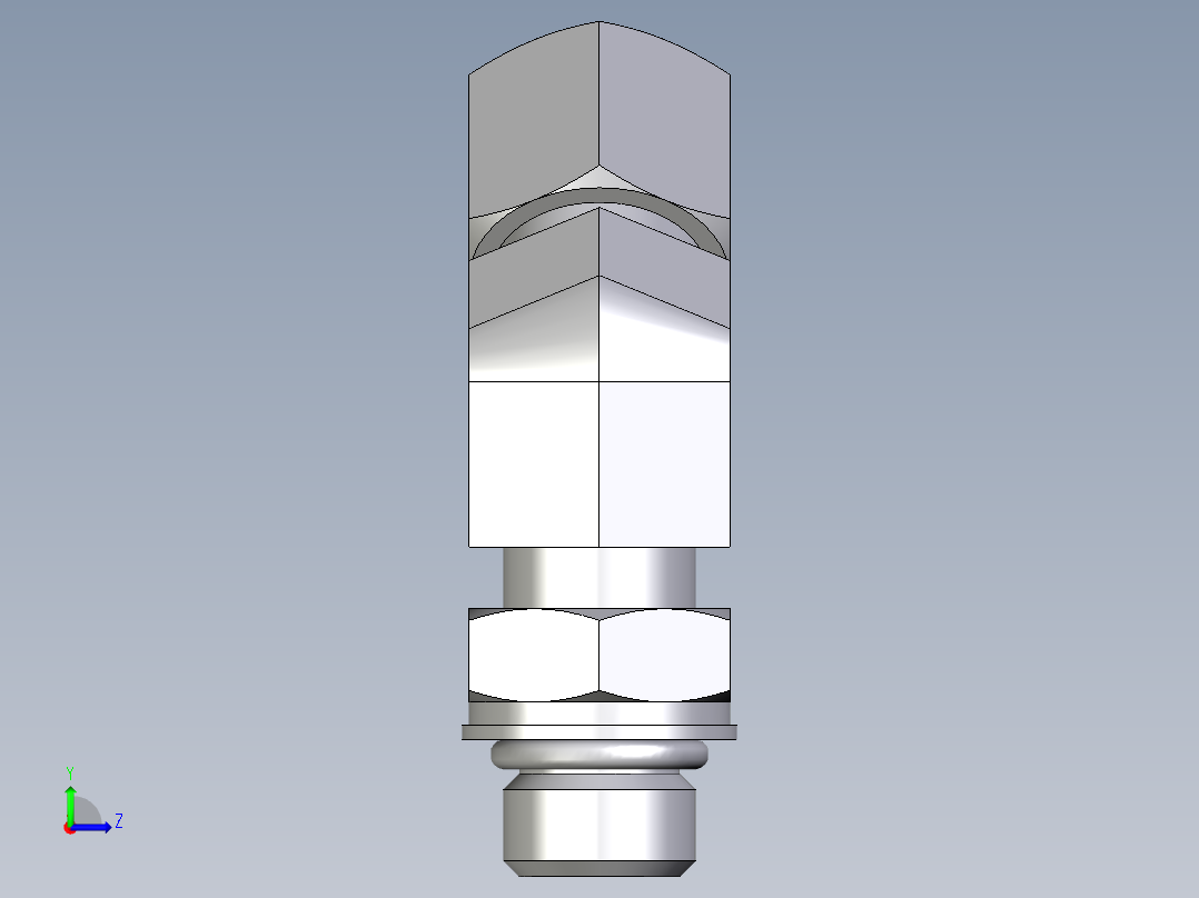 卡套式工业通用硬管接头EO_Adjustable_locknut_45_deg_elbow_VEE08ZSMORCF左视图