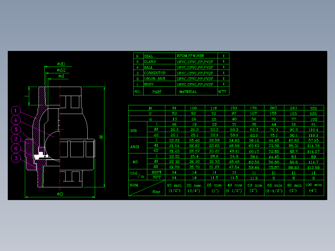 VP 460 单活接单向阀