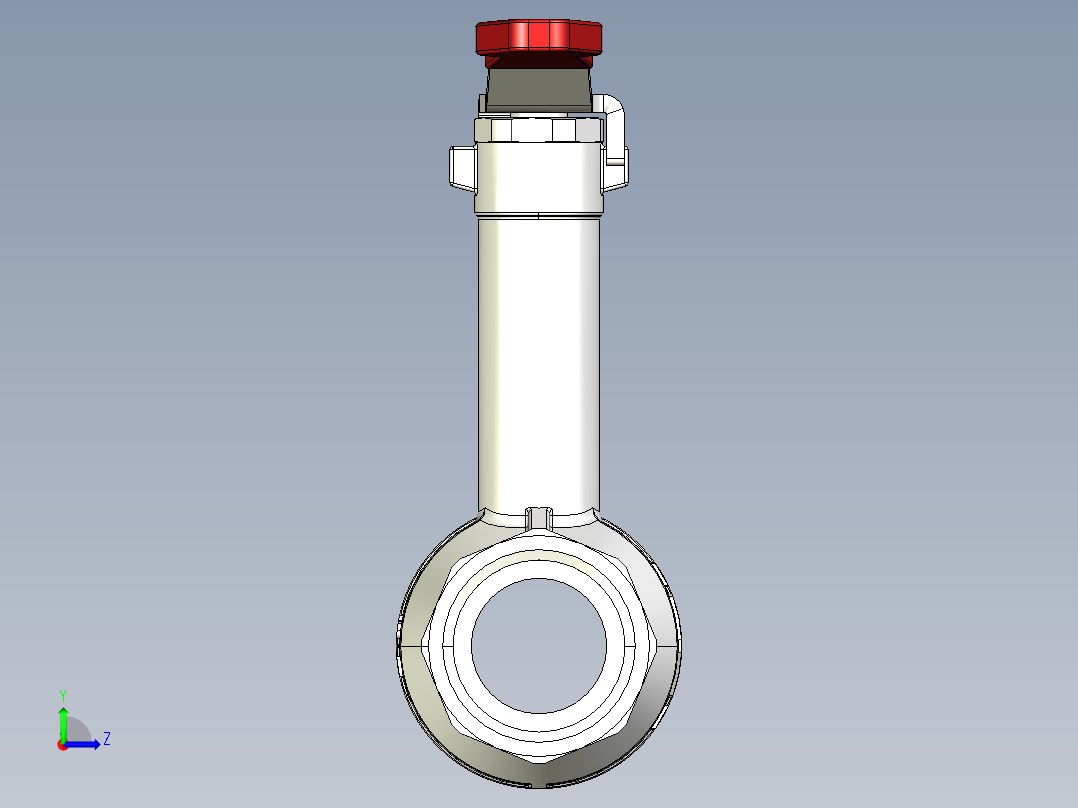 带加长杆的球阀左视图