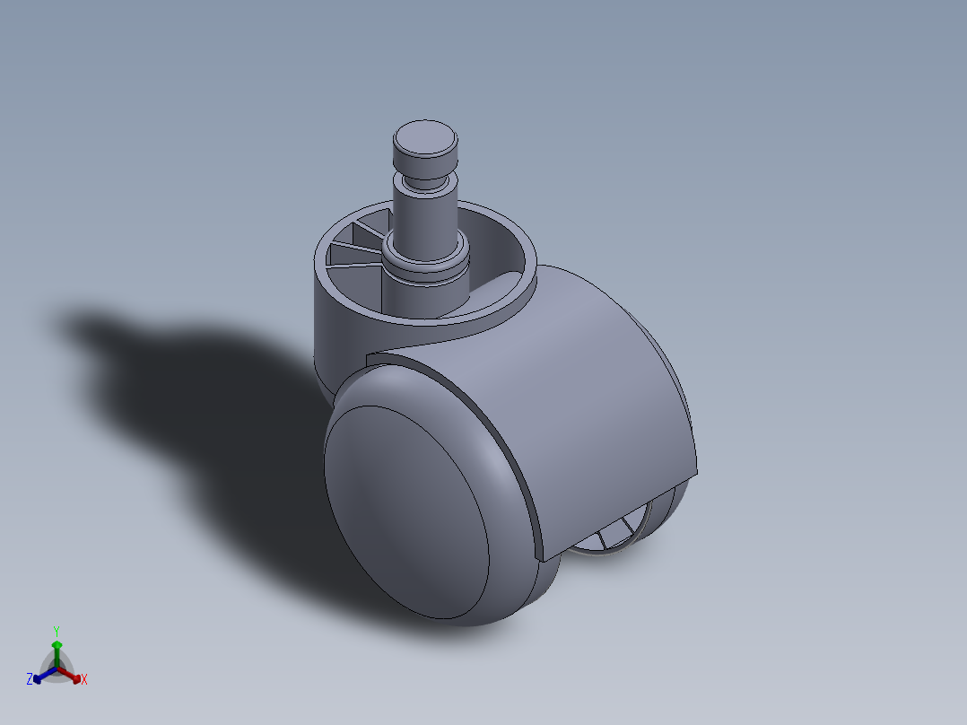 办公椅脚轮正等轴测图