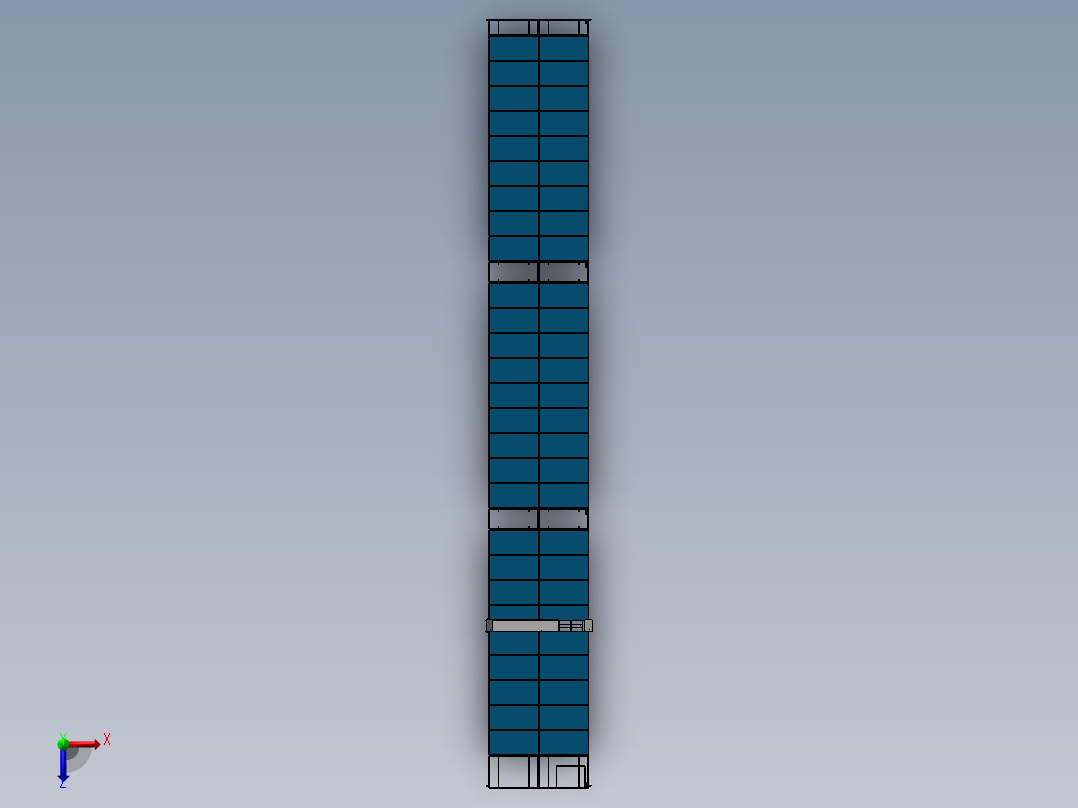 光伏板清洁机器人SW三维模型俯视图