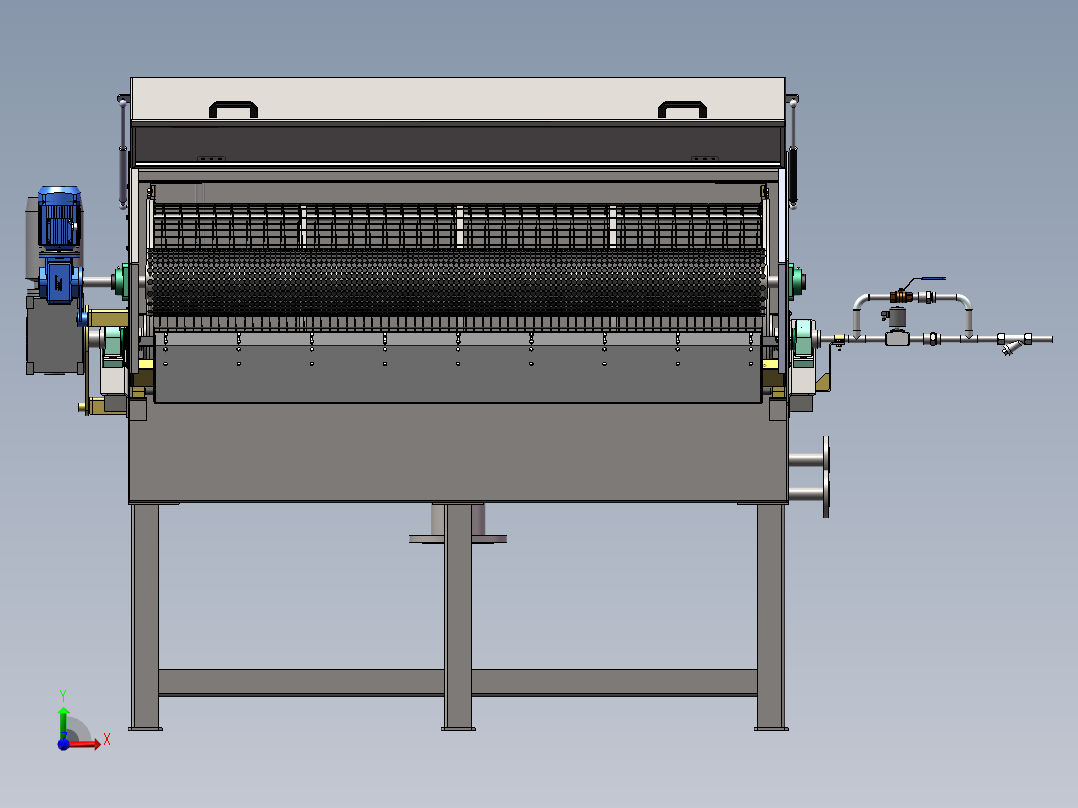 外进水微滤机TPI-800X1830(3D)前视图