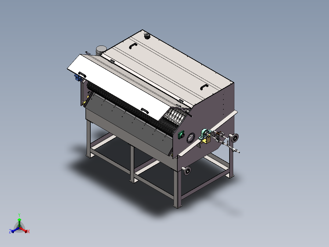 外进水微滤机TPI-800X1830(3D)正等轴测图