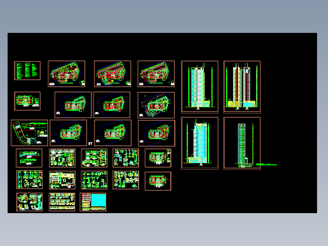 高层层住宅楼建筑平立面图