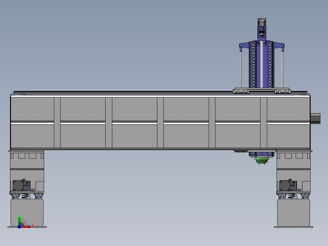 QL4040龙门移动式数控平面钻床（sw20可编辑+工程图）前视图