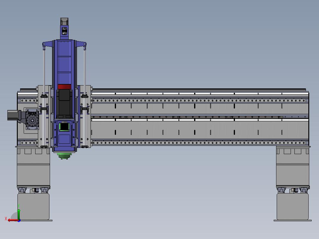 QL4040龙门移动式数控平面钻床（sw20可编辑+工程图）后视图