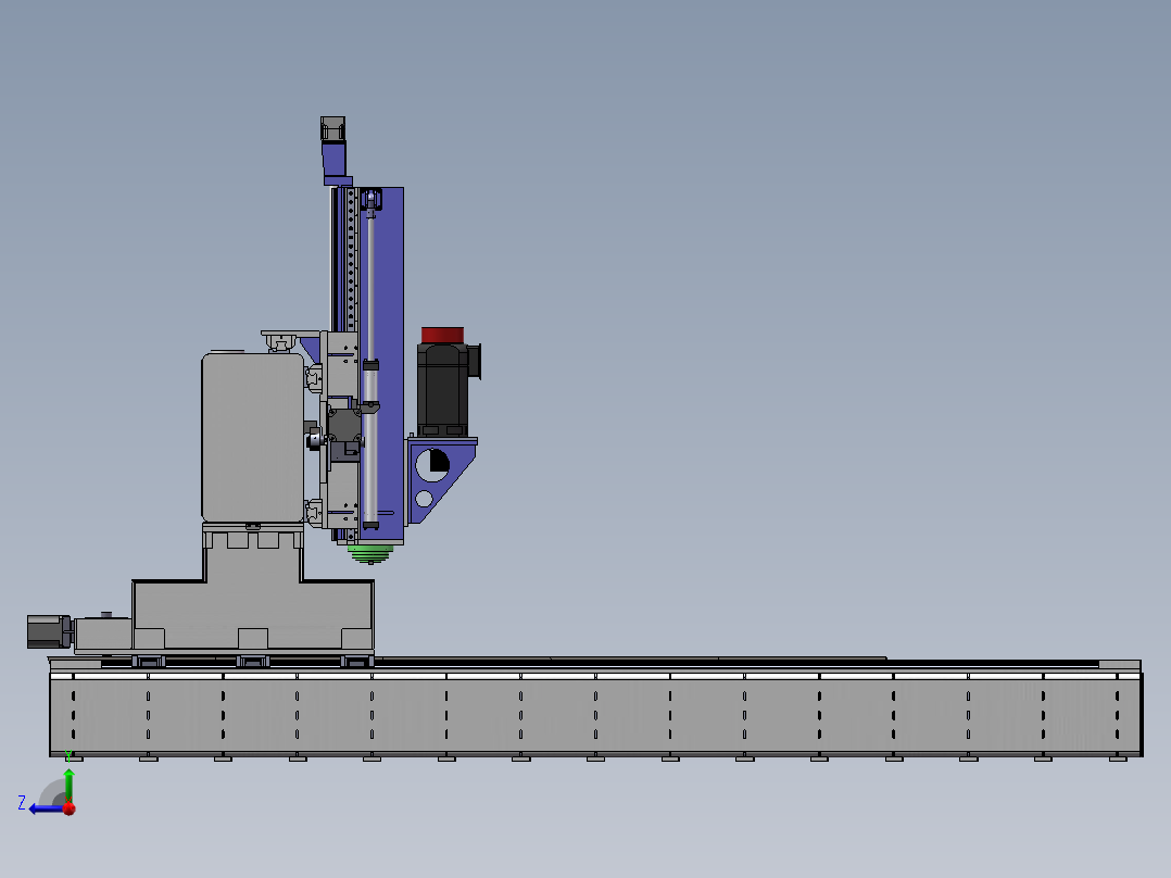 QL4040龙门移动式数控平面钻床（sw20可编辑+工程图）右视图