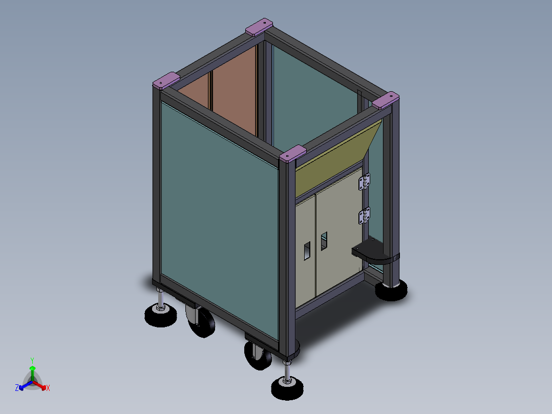 物料架3D模型正等轴测图