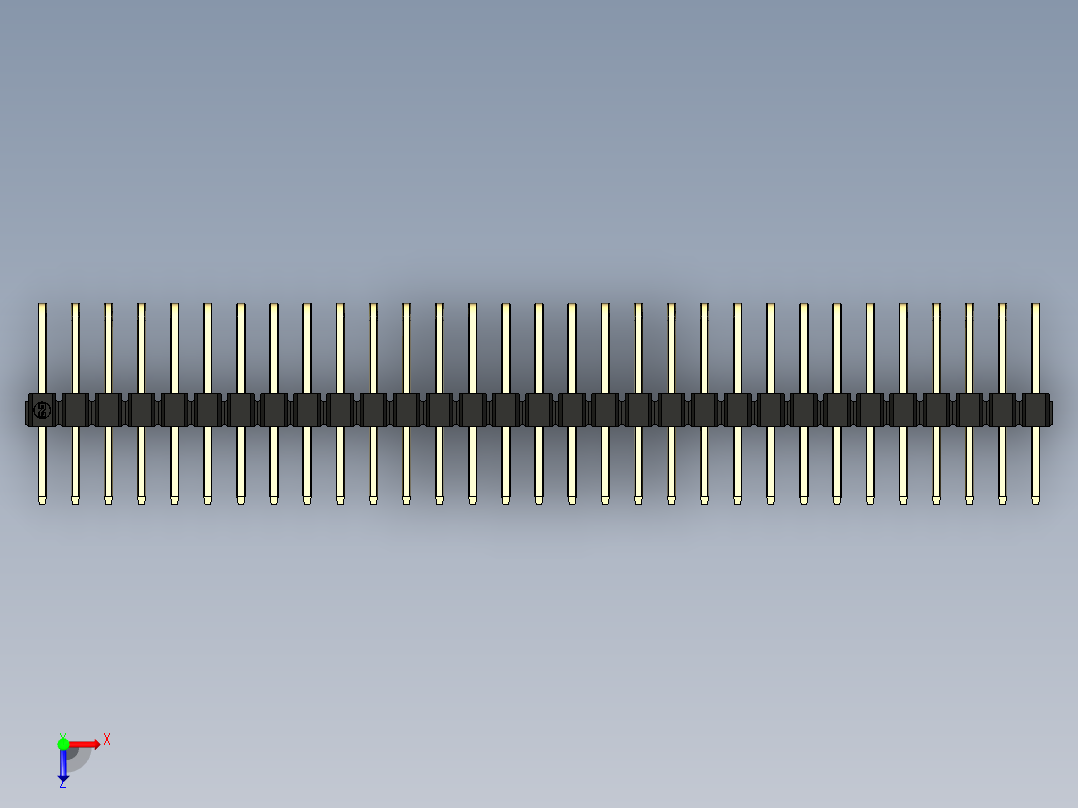 彩色公排针 100mil 2.54mm 系列-DS1022_black_3x31p_100mil_TypeD_rev1.0俯视图