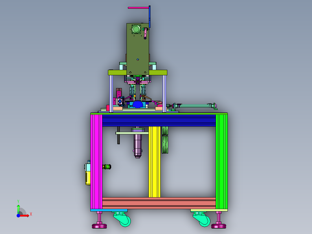 落地转盘式超声波口罩点焊机前视图