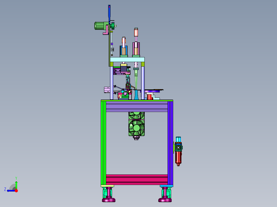 落地转盘式超声波口罩点焊机右视图