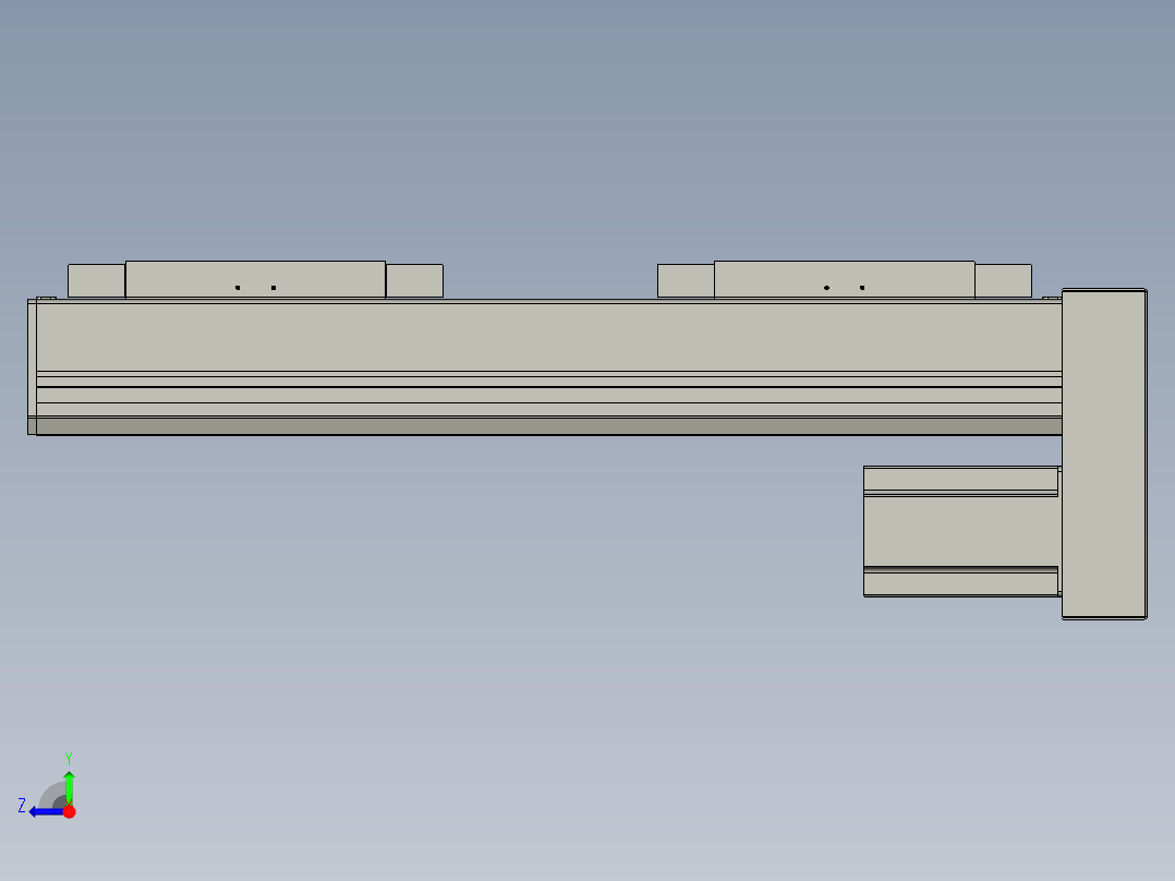 直线模组LHC17-S350-D设计图纸右视图