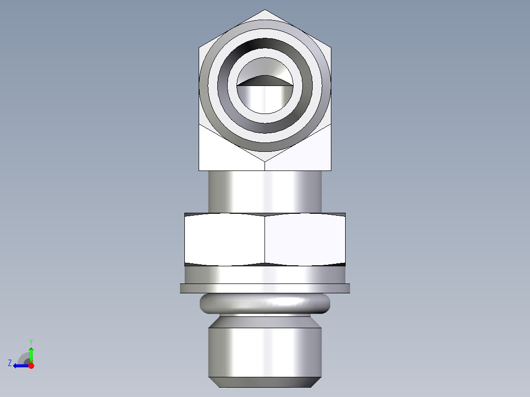 卡套式工业通用硬管接头EO_Adjustable_Locknut_elbow_WEE08LMOROMDCF右视图
