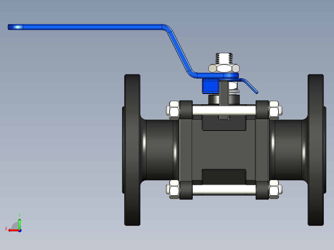 管道手动球阀-水管开关阀-手动阀门手动球阀后视图