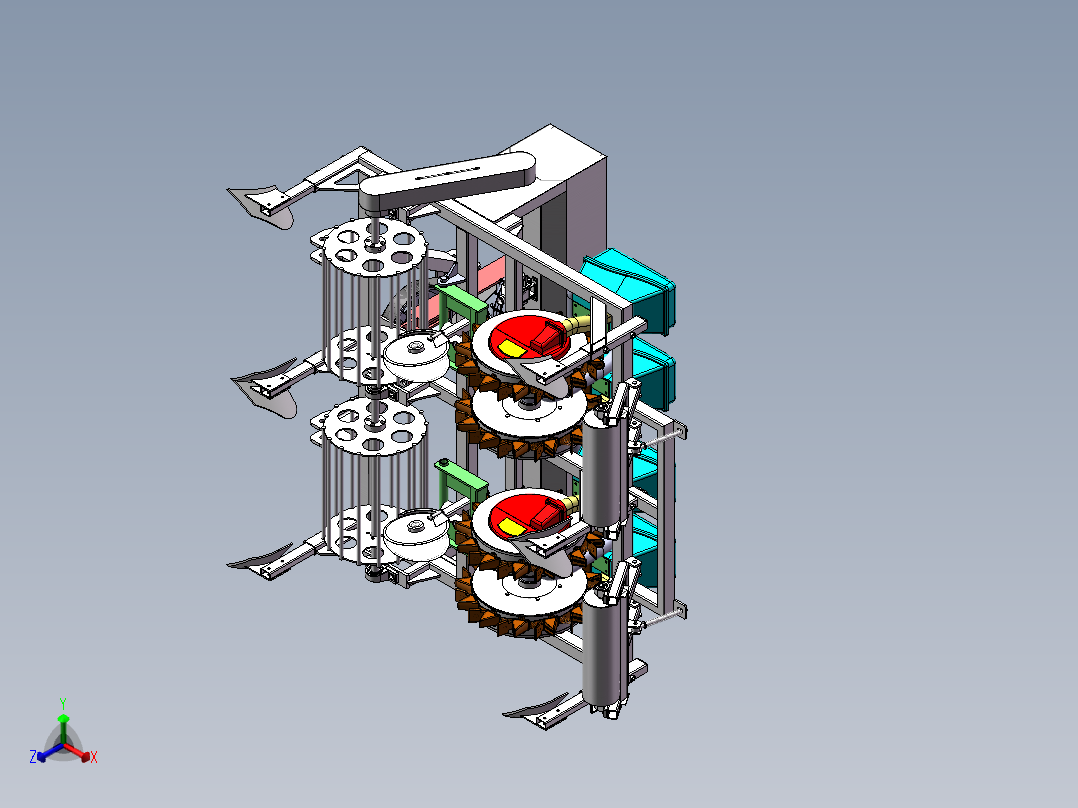 气吸式播种机正等轴测图
