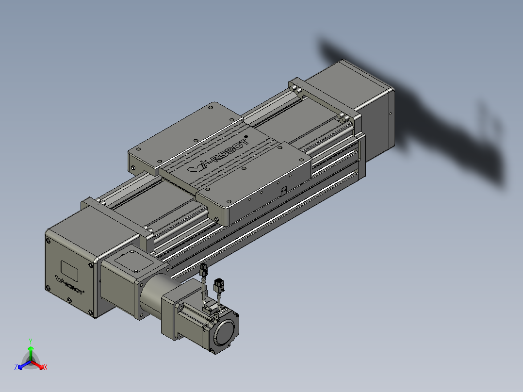 威洛博直线电机模组EB20-L224-S250-L-ZP75-MS3-5K正等轴测图