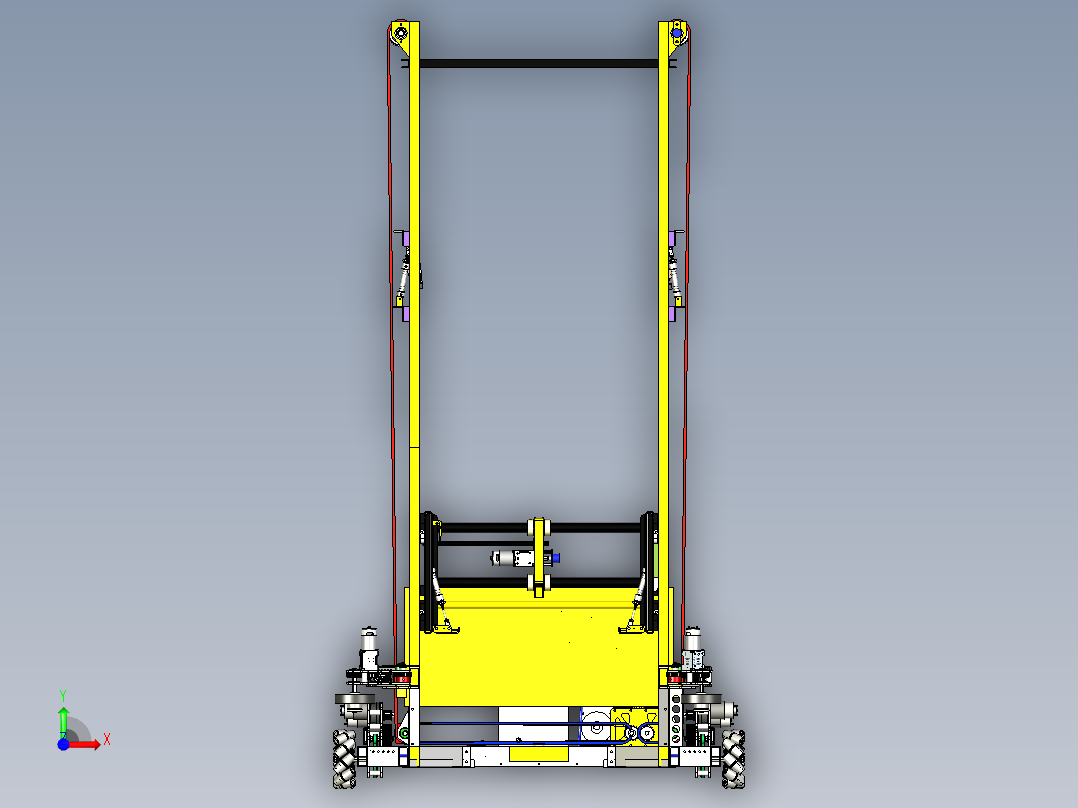 FRC 2015 846号麦克纳姆轮车三维建模图纸 stp格式前视图