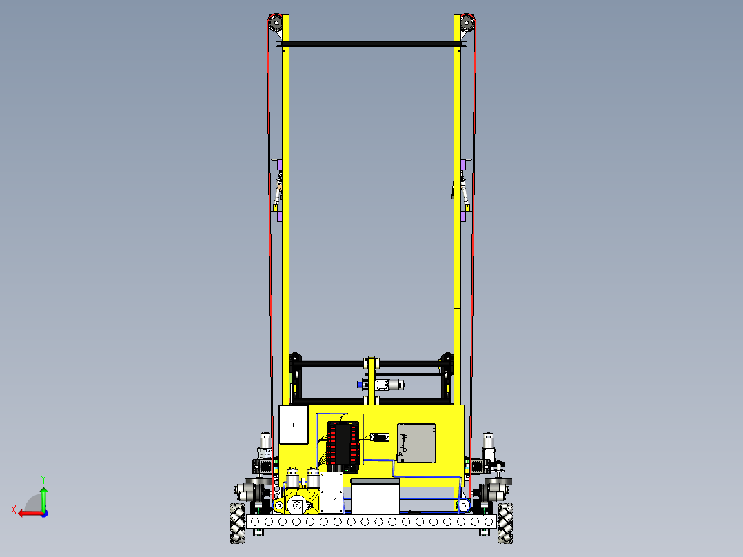 FRC 2015 846号麦克纳姆轮车三维建模图纸 stp格式后视图