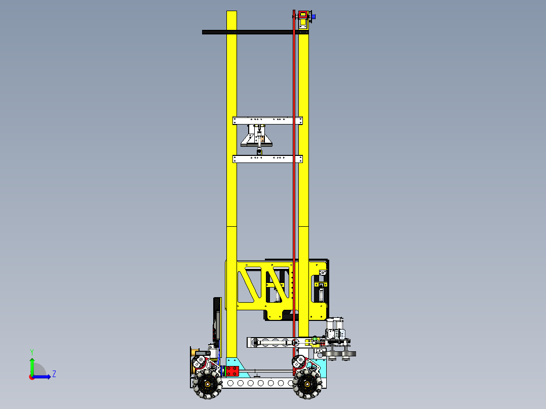 FRC 2015 846号麦克纳姆轮车三维建模图纸 stp格式左视图