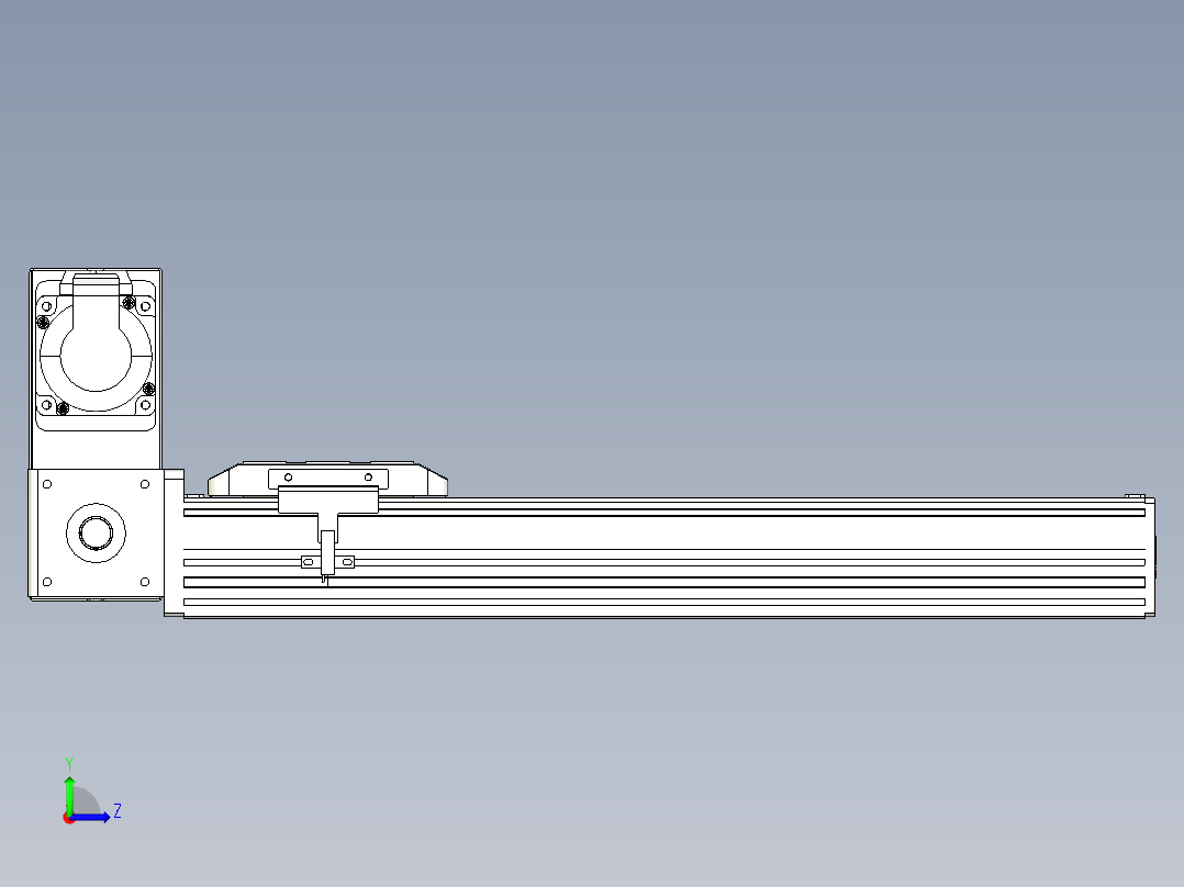 同步带全封闭直线模组TPA-HCB-85D-90-L300-LU-Y-P20-N3左视图