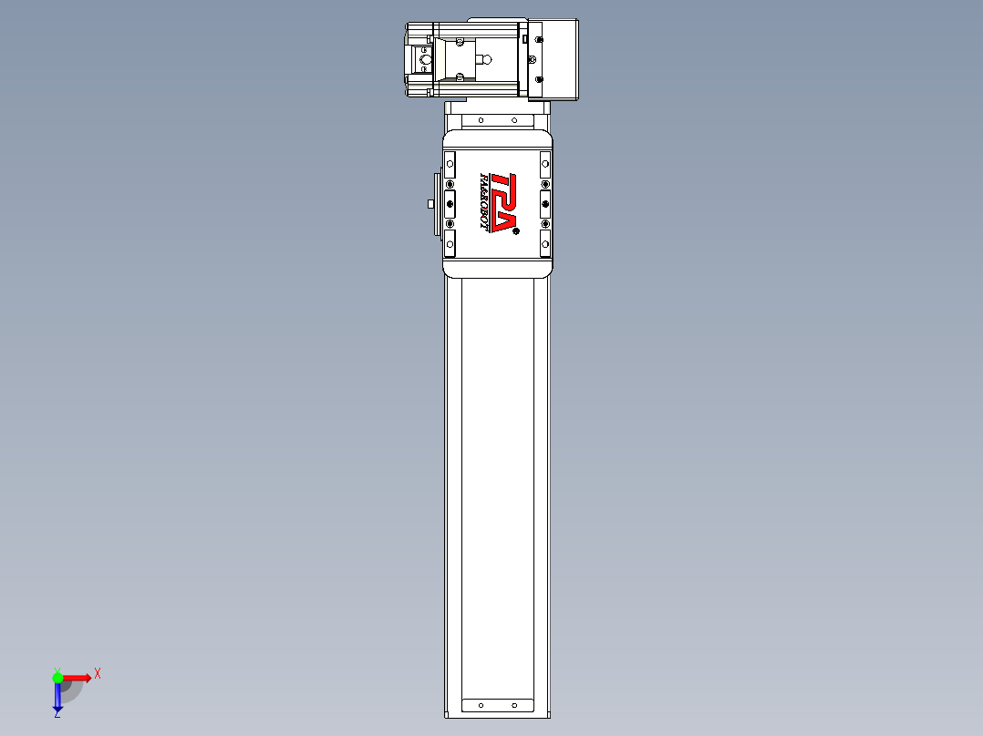 同步带全封闭直线模组TPA-HCB-85D-90-L300-LU-Y-P20-N3俯视图
