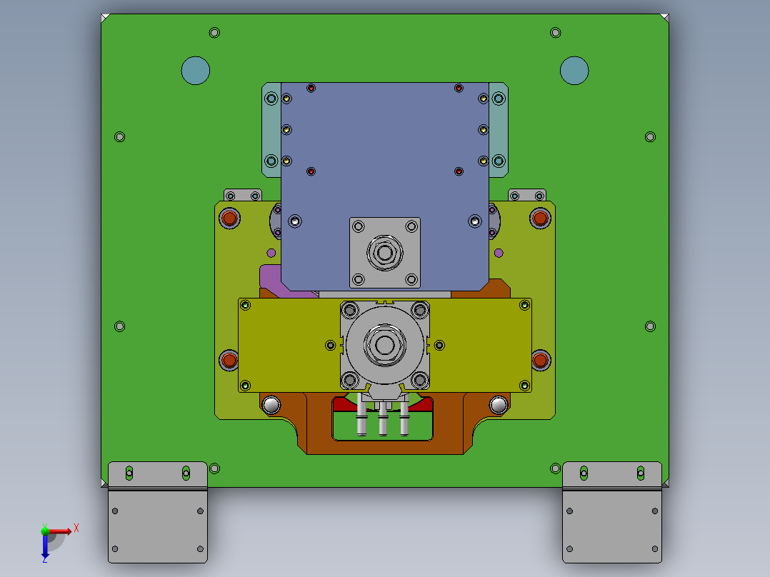 油泵法兰插头传感器组装sw18可编辑俯视图