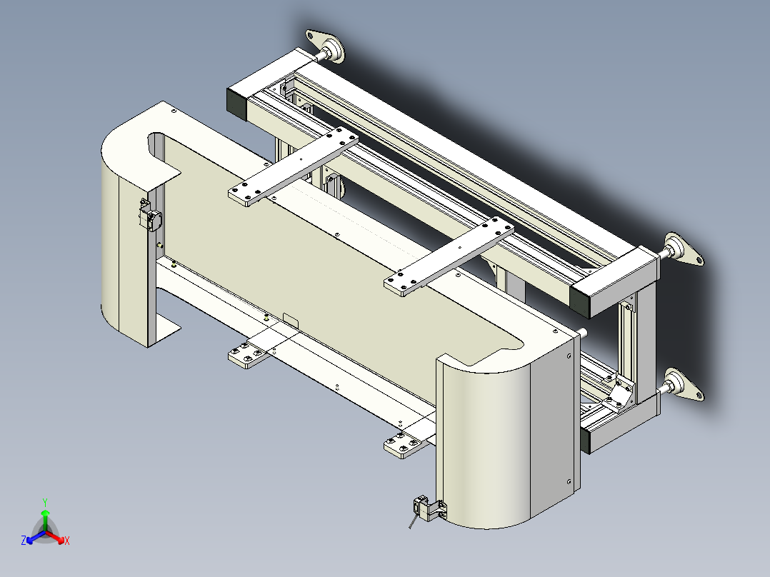 outlet conveyor输送机3D图纸 INVENTOR设计 附STP主视图