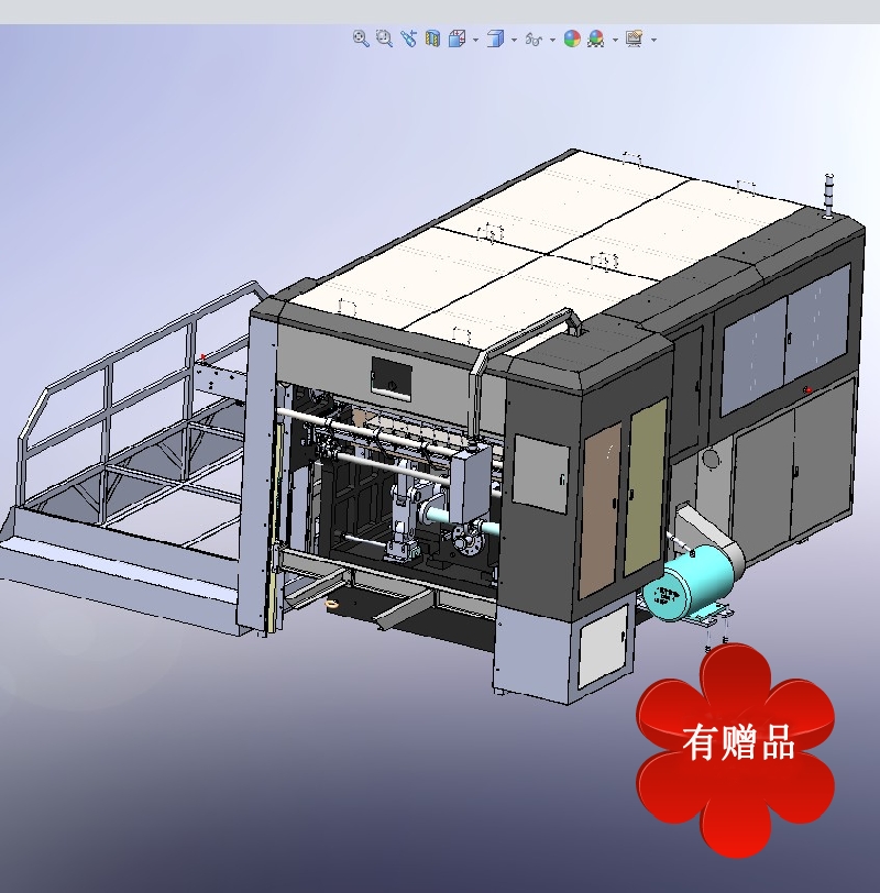 切纸箱机 平压平模切机 3D图纸 机械素材自动化设备三维模型