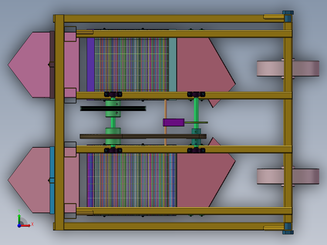 振动筛式花生收获机的设计【含三维SW模型+CAD图纸+说明】前视图