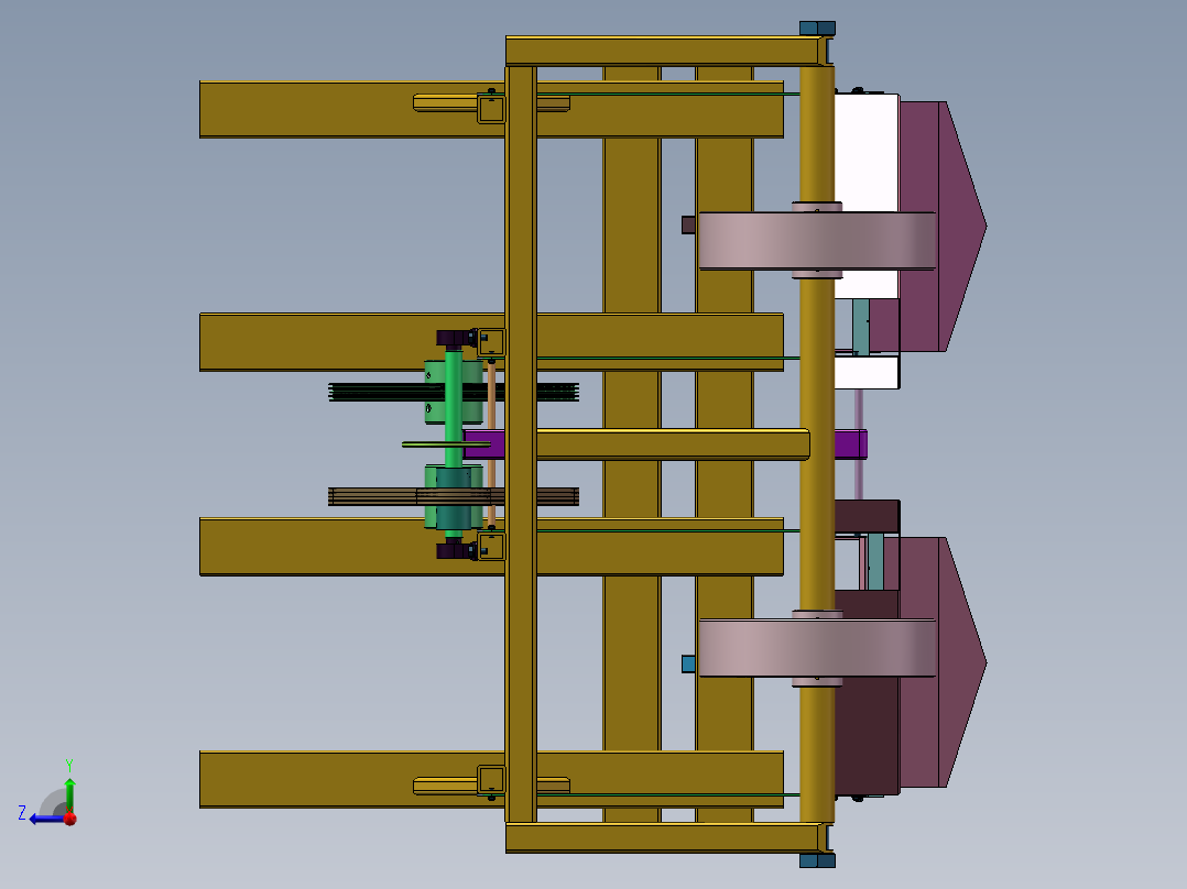 振动筛式花生收获机的设计【含三维SW模型+CAD图纸+说明】右视图