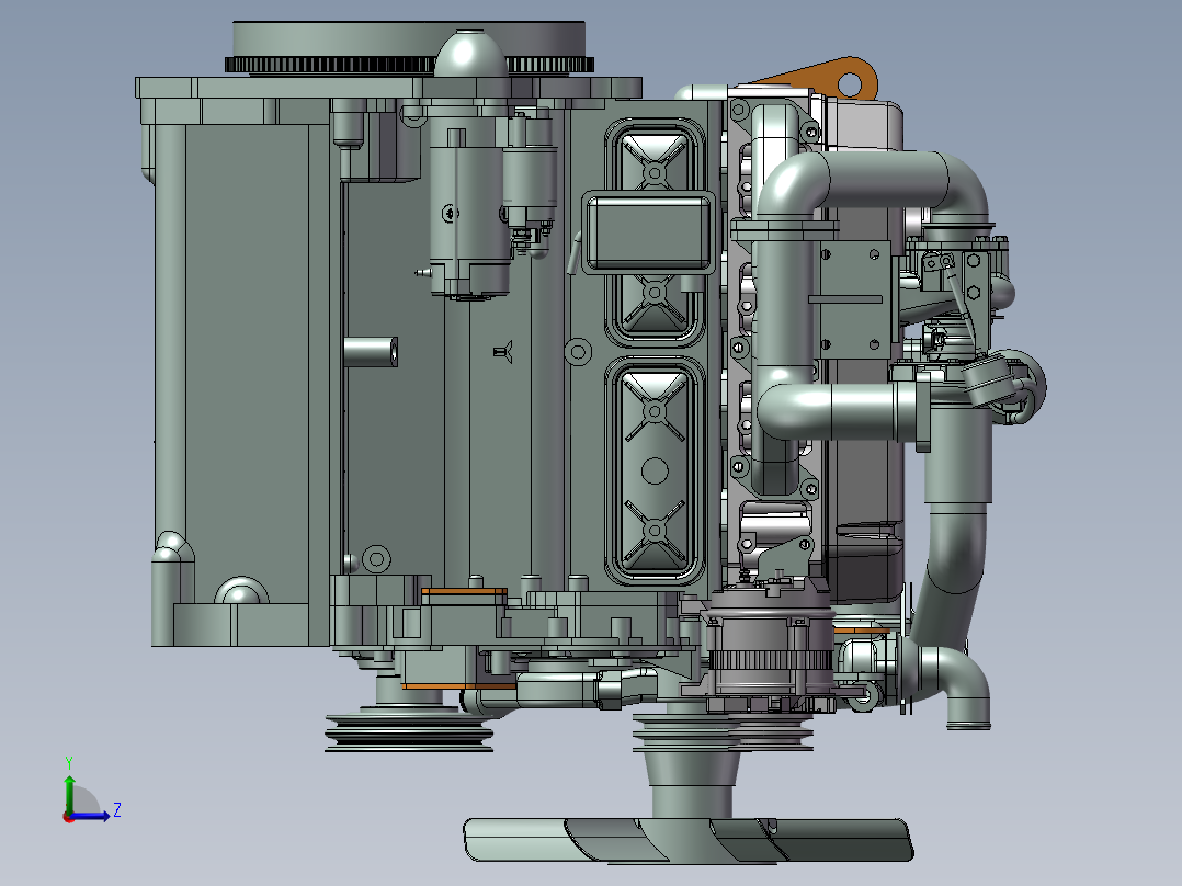 柴油发动机3D模型左视图
