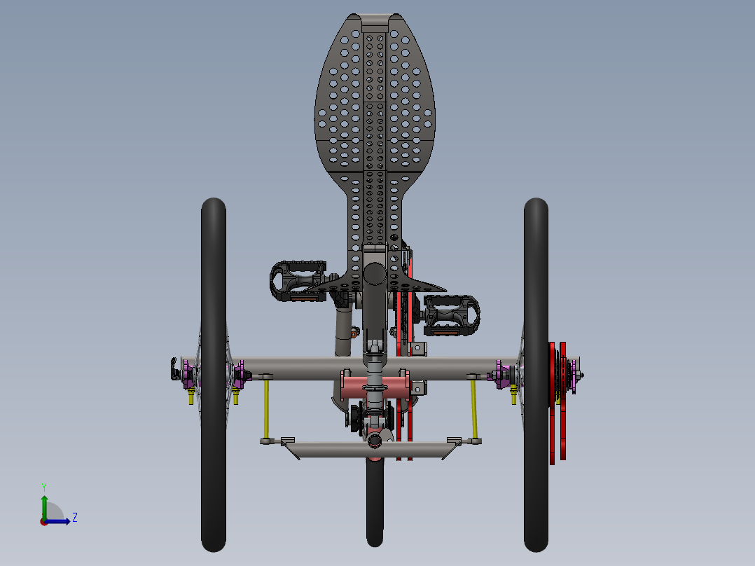 躺式三轮车左视图