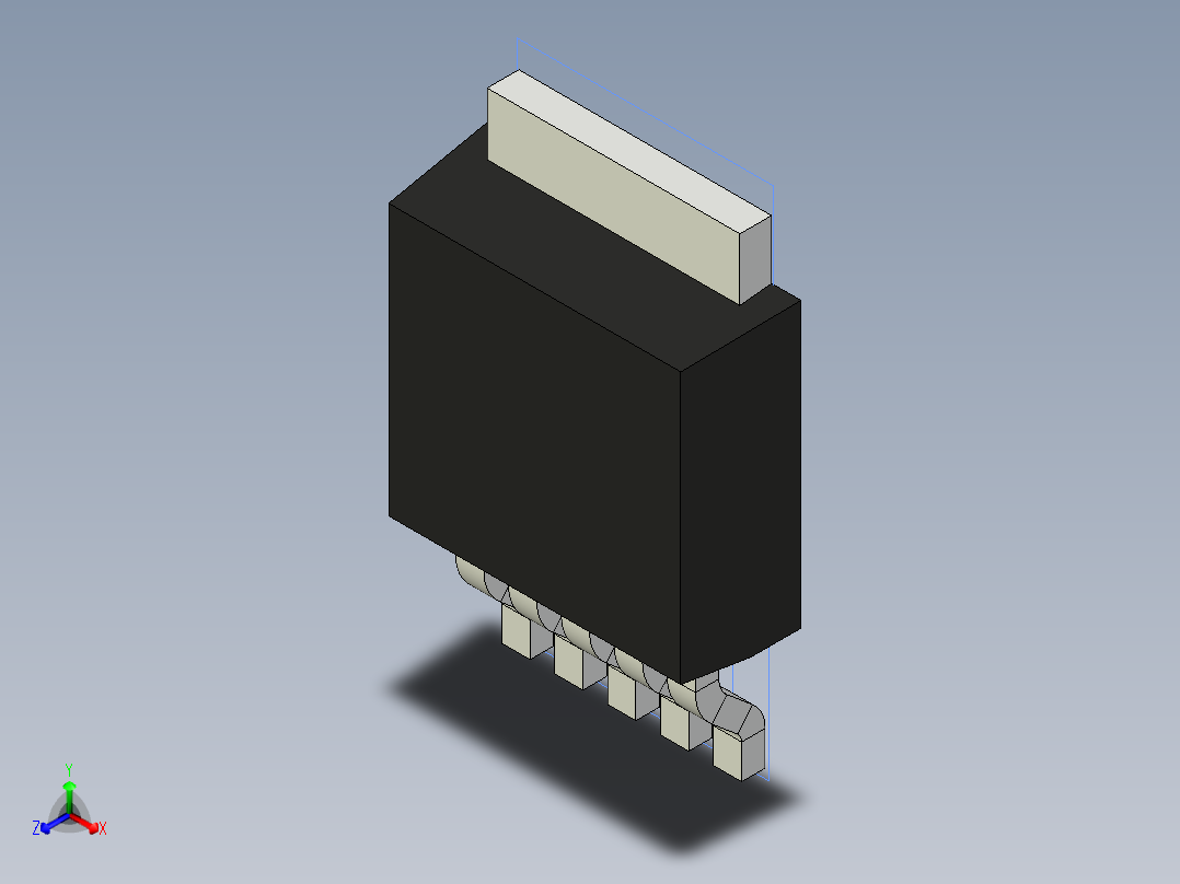 分立半导体元件封装-TO-252AD-6正等轴测图
