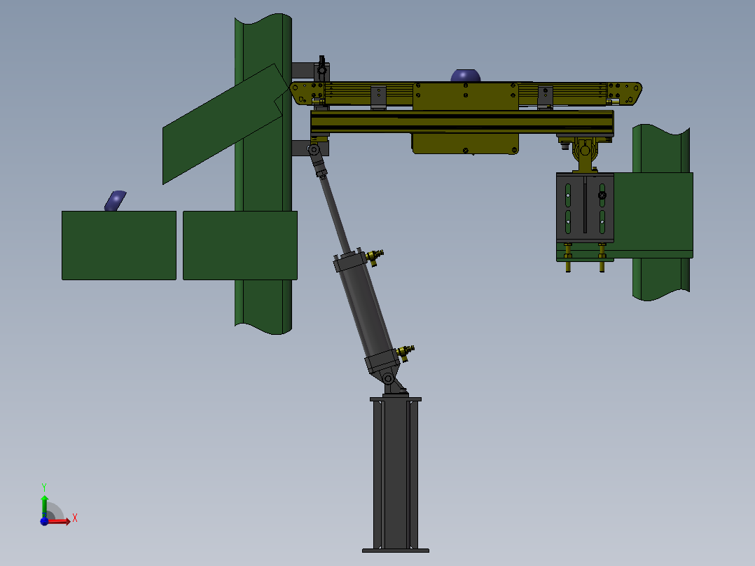 可调角度的输送机前视图