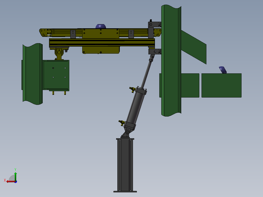 可调角度的输送机后视图