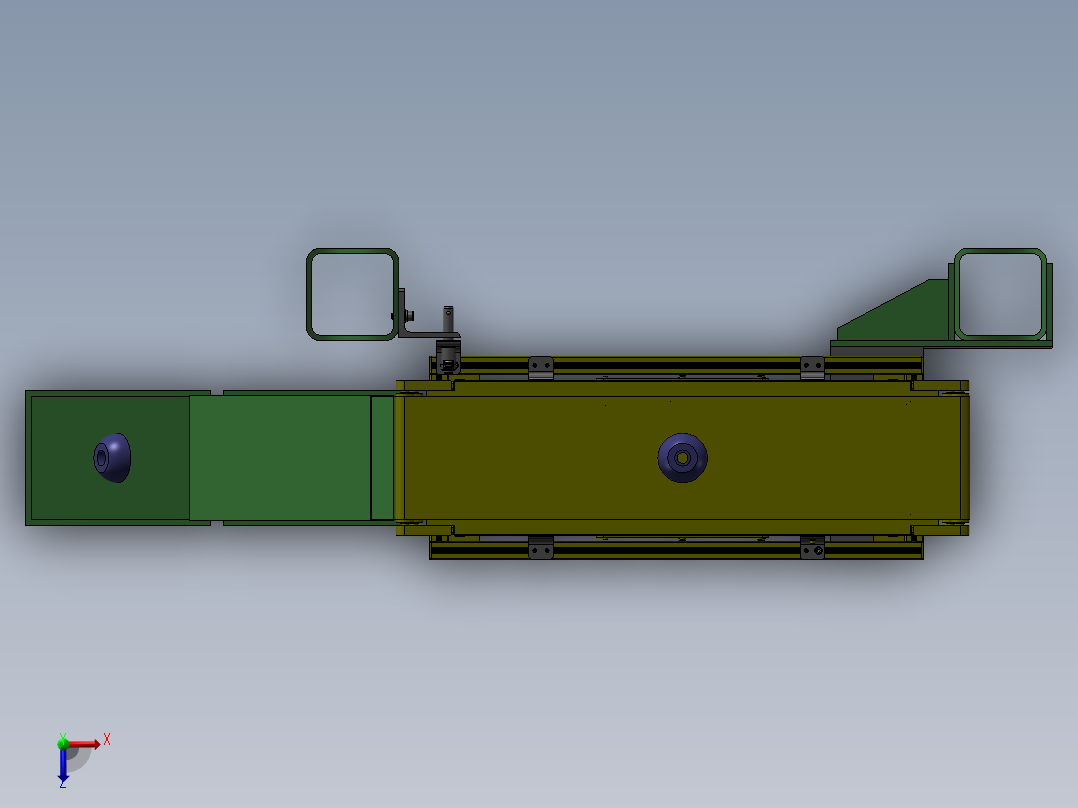 可调角度的输送机俯视图