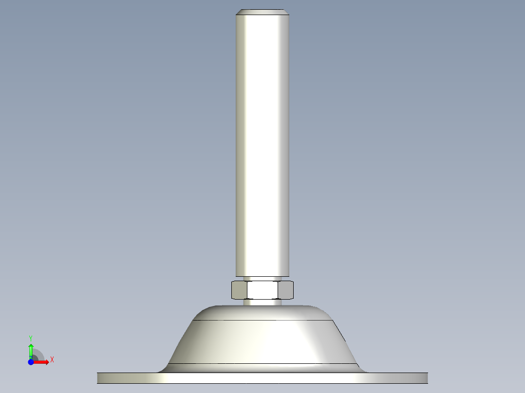 鋼製水平調整腳座349-3D多系列多零件图纸模型前视图