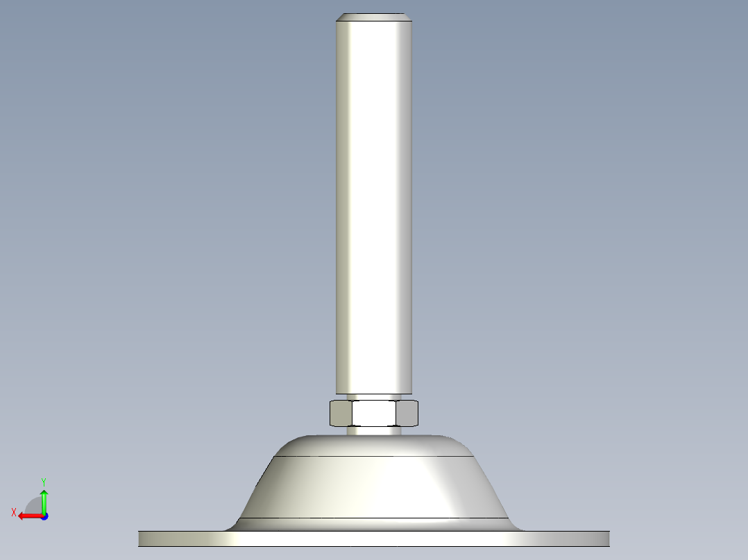 鋼製水平調整腳座349-3D多系列多零件图纸模型后视图