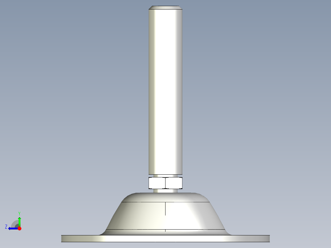 鋼製水平調整腳座349-3D多系列多零件图纸模型右视图