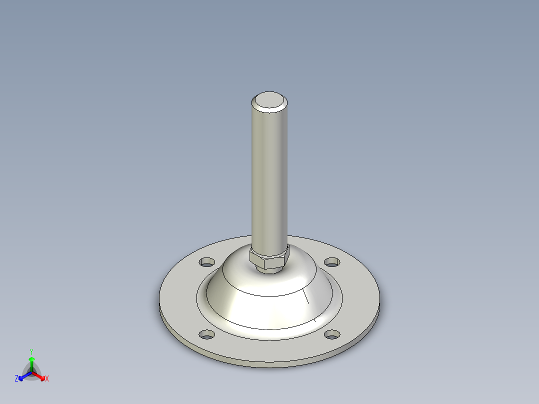 鋼製水平調整腳座349-3D多系列多零件图纸模型正等轴测图
