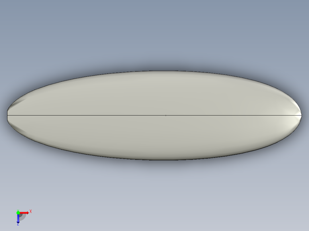 空心木制冲浪板俯视图