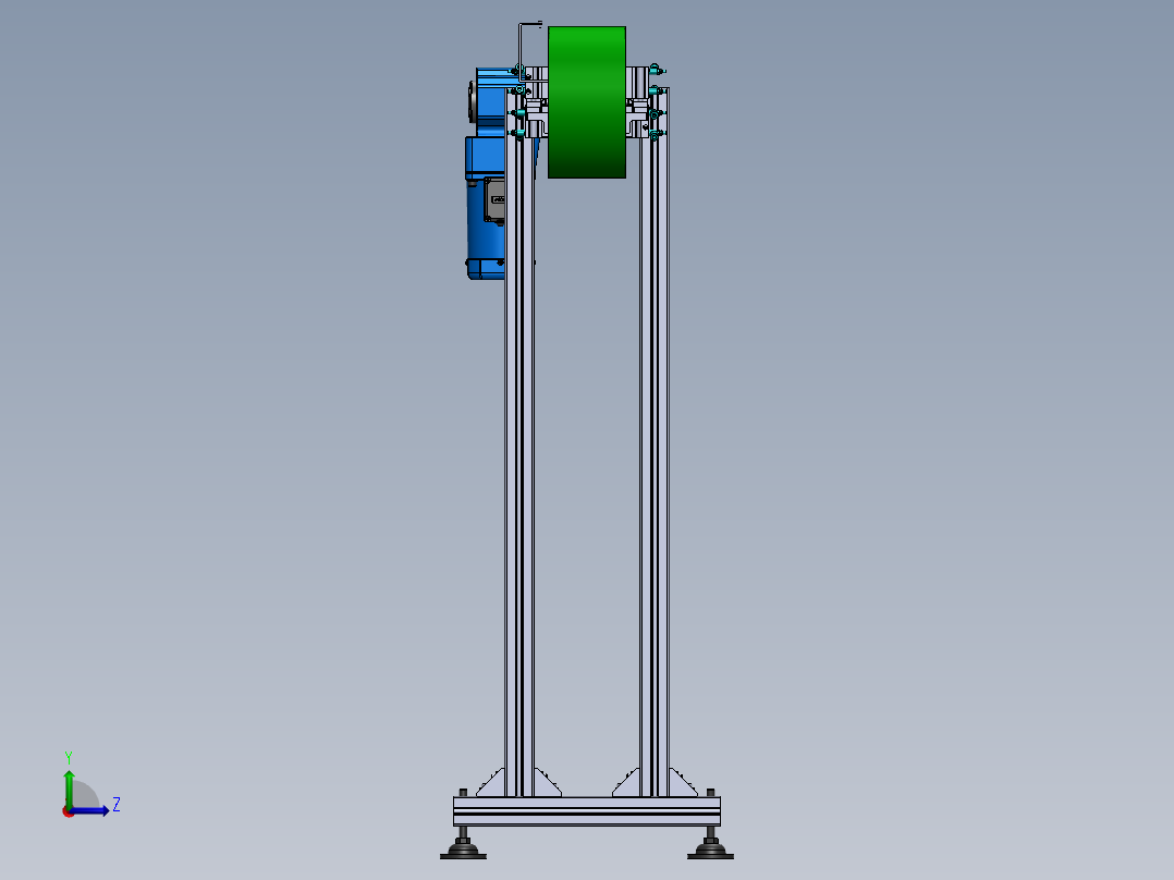 非标链板环型输送线3D图纸H846 非标自动化机械PROE模型 UG模型左视图