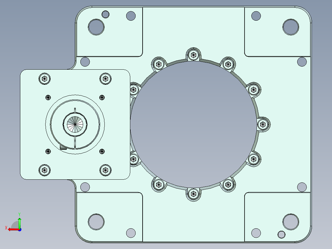 中空旋转平台KFN280-18-19-70-90-M6后视图