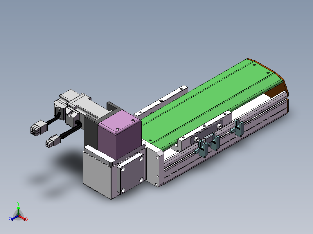 MTB同步带半封闭MTB10-RU-100W正等轴测图