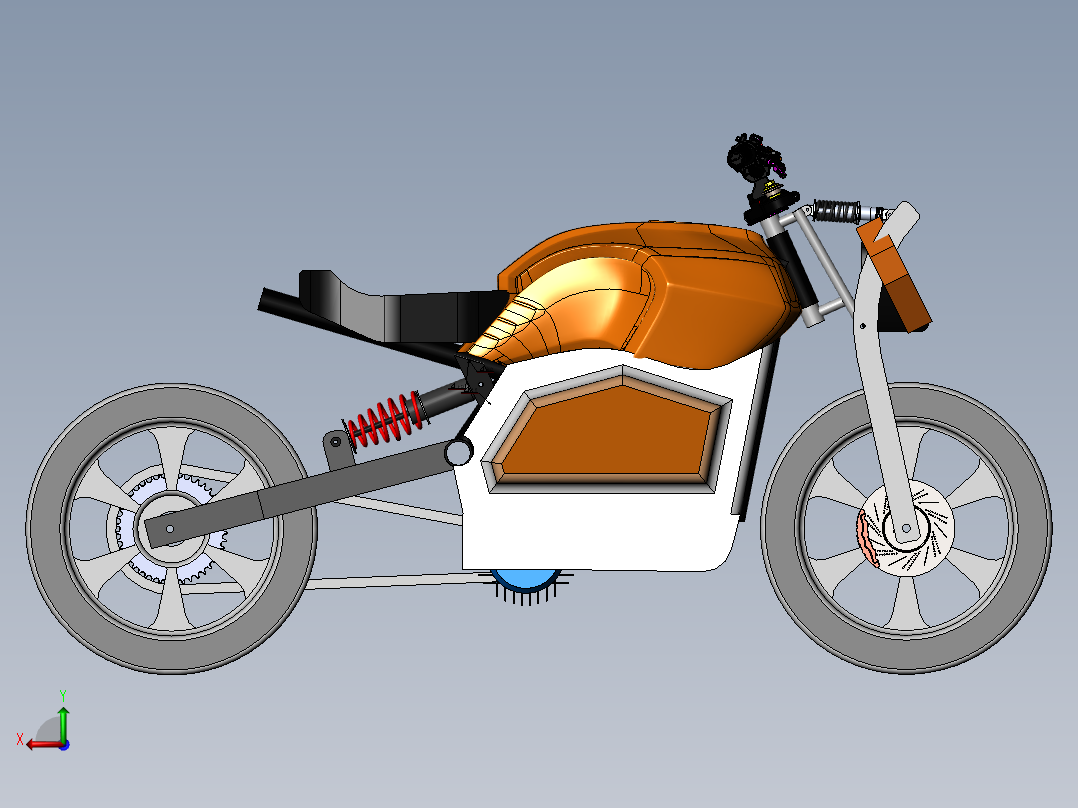 电动自行车 摩托车 (20)后视图