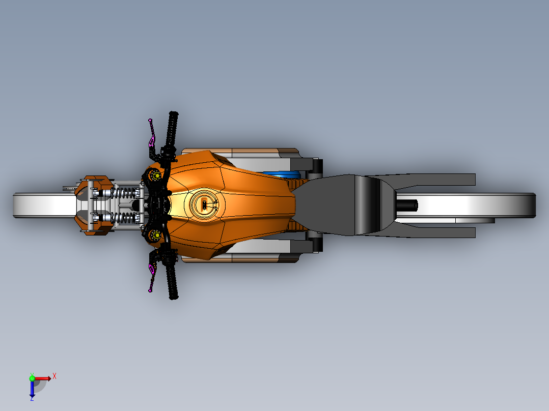电动自行车 摩托车 (20)俯视图